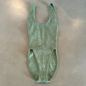 Army Green ASOS Low Back Crinkle Swimsuit *NEVER WORN*